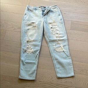 Hollister Blue Boyfriend Jeans Distressed Casual